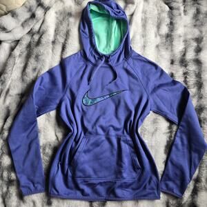 Nike Women’s Small Pullover Hoodie – Blue/Green Gradient Swoosh